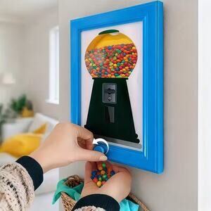 Picture Photo Frame Fun Cute Candy Machine Dispenser Blue